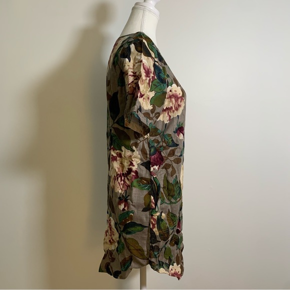Floral print Linen Summer Dress / top - Picture 11 of 14